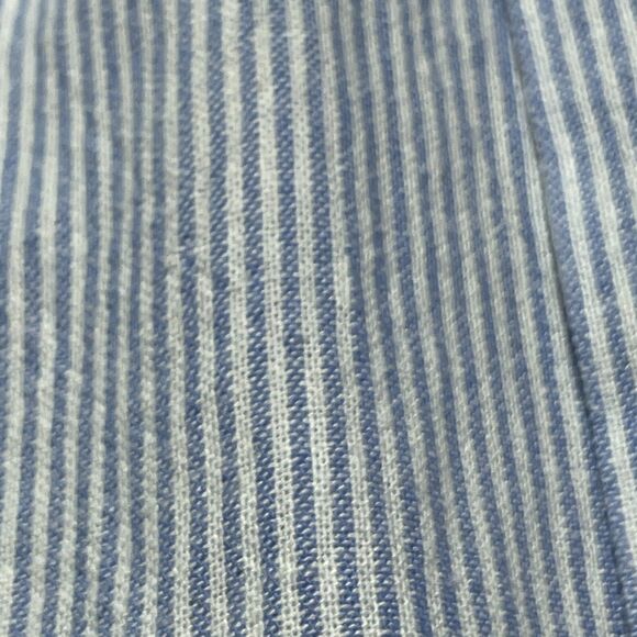 Justfab Striped Linen Blend Shirt Dress Sz XXL Blue White Button-Front Waist Tie - Picture 5 of 9